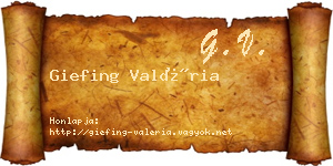 Giefing Valéria névjegykártya